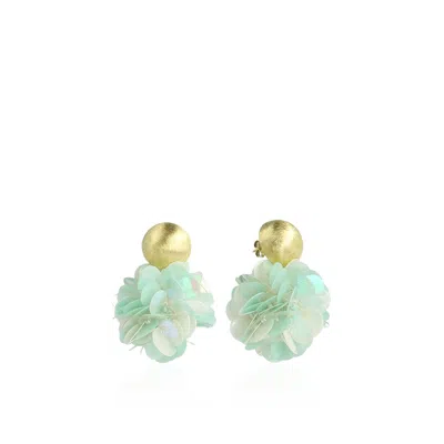 Lott. Gioielli Women's Green Sequin Globe Earrings L - Holo Mint Mix - Vlinder In Multi
