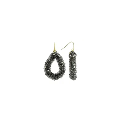 Lott. Gioielli Women's Grey / Gold Raw Drop Earrings L - Frosty Grey - Marieke In Grey/gold