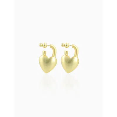 Lott. Gioielli Women's Heart Lock Earring M - Gold - Amour