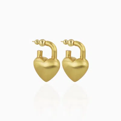 Lott. Gioielli Women's Heart Lock Earring S - Gold - Amour