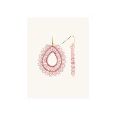 Lott. Gioielli Women's Open Drop Irregular Stones L Earrings - Fondant Pink - Vos