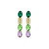 Lott. Gioielli Women's Pink / Purple / Green Maudi Earrings Oval Waterfall Four Stones S Mix