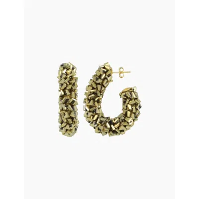 Lott. Gioielli Women's Raw Creole Earrings L - Metallic Gold - Pascalle