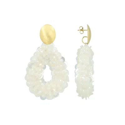 Lott. Gioielli Women's Sequin Drop Earrings - Ocean Mix - Fenna In Gold