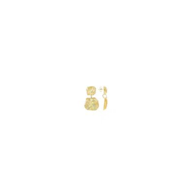 Lott. Gioielli Women's Statement Double Earrings M - Gold Leaves - Lyra