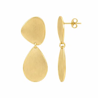 Lott. Gioielli Women's Stone Shape Oval Double Earring - Gold - Charity