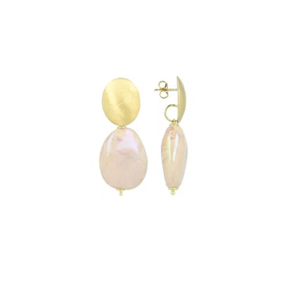 Lott. Gioielli Women's White / Gold Holo Ivory Earrings Amber Squeezed Drop