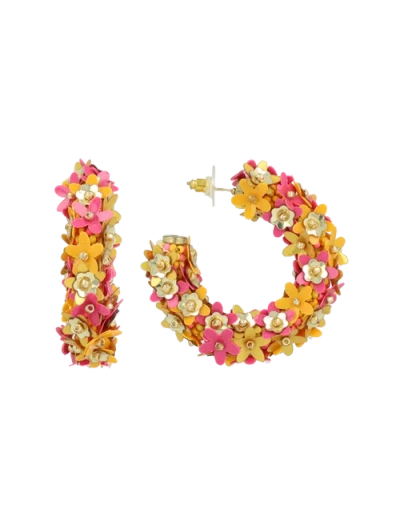Lott.gioielli Ce Sq Sequin Flower Creole M In Multi