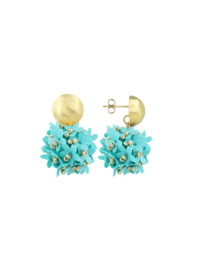 Lott.gioielli Ce Sq Sequin Flower Globe M In Blue