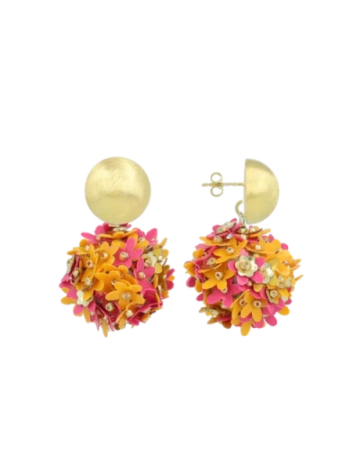 Lott.gioielli Ce Sq Sequin Flower Globe M In Multi