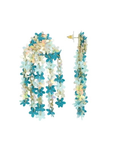 Lott.gioielli Ce Sq Sequin Flower Rain In Blue