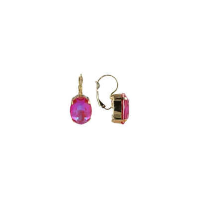 Lott.gioielli Ce Sw Oval Stone Hook M In Pink