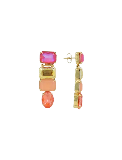 Lott.gioielli Ce Sw Triple Rectangles W/ Oval In Gold