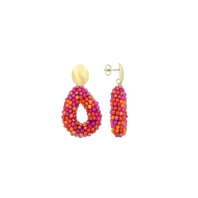 Lott.gioielli Glassberry Drop Small Earrings In Fuchsia/purple