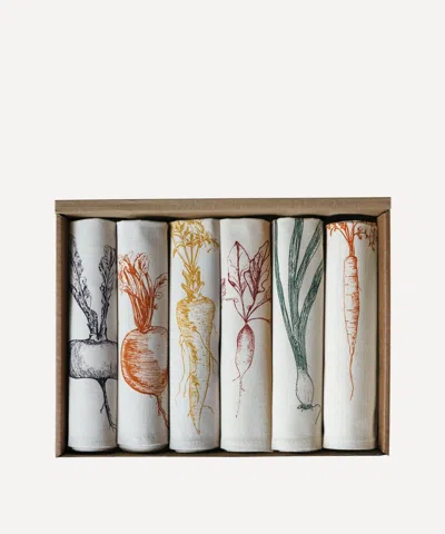 Lottie Day Mixed Vegetable Napkin Gift Set Of Six