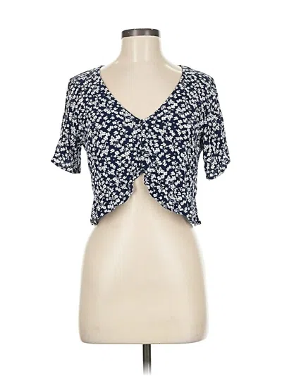 Pre-owned Lottie Moss Short Sleeve Top Blue Sweetheart Neckline Tops