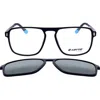 Lotto 54mm Rectangular Optical Glasses In Black