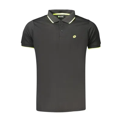 Lotto Black Polyester Men's Polo Shirt