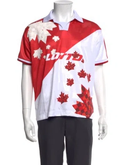 Pre-owned Lotto Graphic Print Short Sleeve Shirt In Red