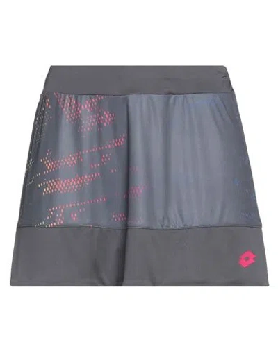 Lotto Woman Mini Skirt Grey Size L Polyester In Metallic