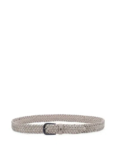 Lottusse Breda Braided Suede Belt In Gray