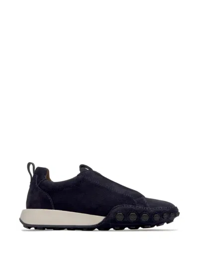 Lottusse Buckster Leather Sneakers In Blue