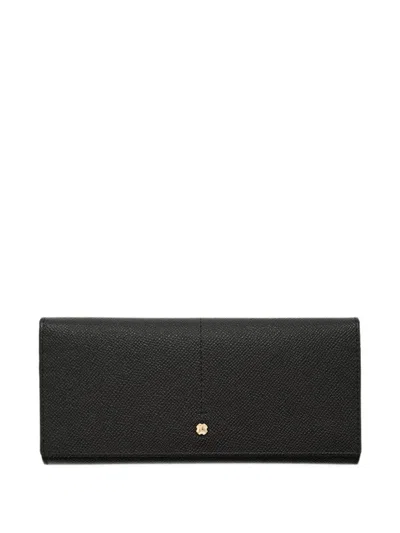Lottusse Carteras Grainy Leather Wallet In Black