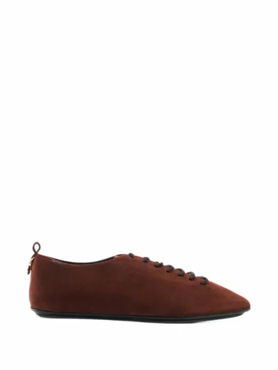 Lottusse Cuber Leather Sneakers In Burgundy