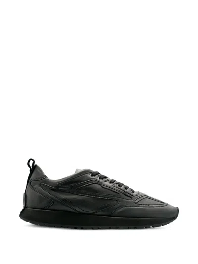 Lottusse Denver Leather Sneakers In Black