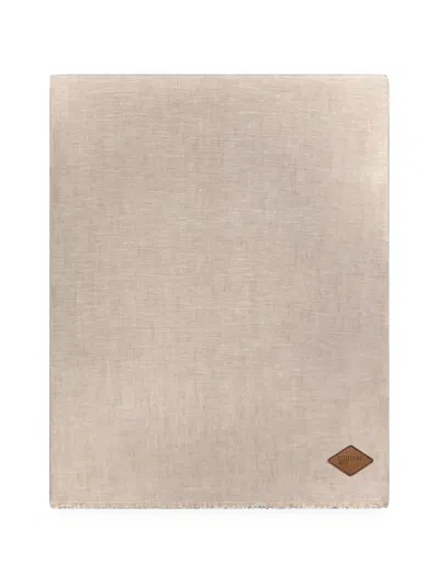 Lottusse Fringed Linen Scarf In Gold