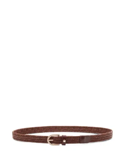 Lottusse Gante Braided Leather Belt In Brown