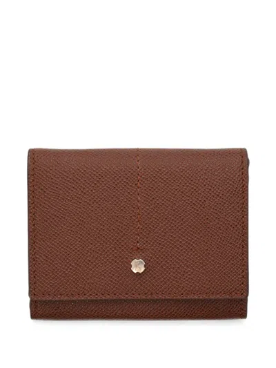 Lottusse Grained Leather Wallet In Brown