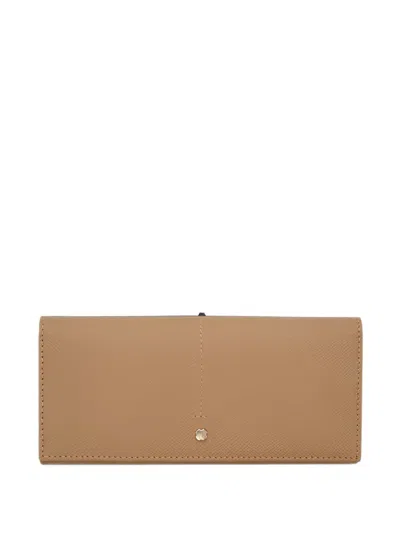 Lottusse Grainy-effect Leather Wallet In Nude