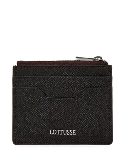 Lottusse Logo-print Leather Card Holder In Brown