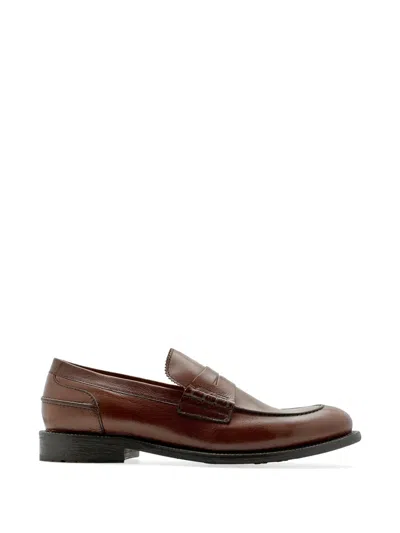 Lottusse Lutton Leather Loafers In Brown