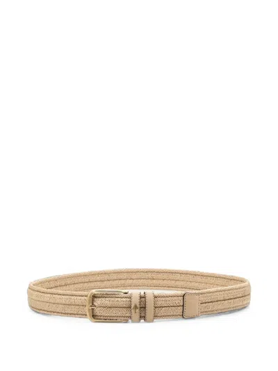 Lottusse Nastro Braided Leather-trim Belt In Pattern