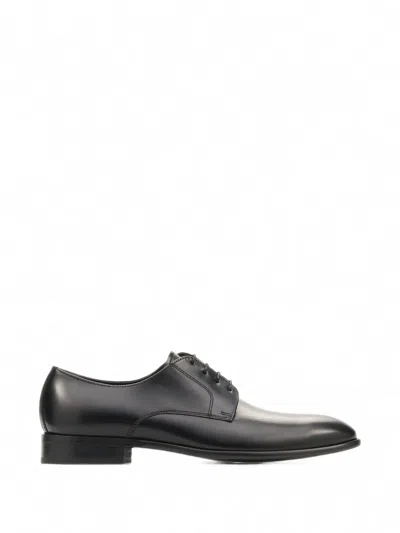 Lottusse Regent Leather Derby Shoes In Black