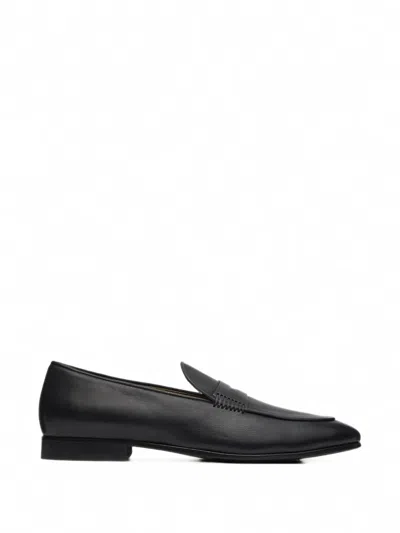 Lottusse Verona Leather Loafers In Black