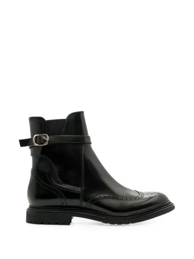 Lottusse Walton Brogue Chelsea Boots In Black