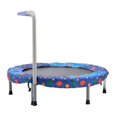 Lotube 36" Kids Trampoline, 3ft Indoor Outdoor Trampoline, Foldable Mini Trampoline With Handle, Rebounder  In Blue