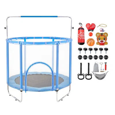 Lotube 55" Kids Trampoline, 4.6ft Indoor Outdoor Trampoline, Mini Toddler Recreational Trampolinewith Safet