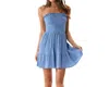 Lotus & Luna Daiquiri Mini Dress In Denim In Blue