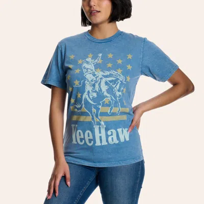 Lotus Fashion Women's Denim Blue Yee-haw Graphic T-shirt