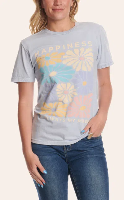 Lotus Fashion Women's Light Blue & Multi Floral Graphic T-shirt
