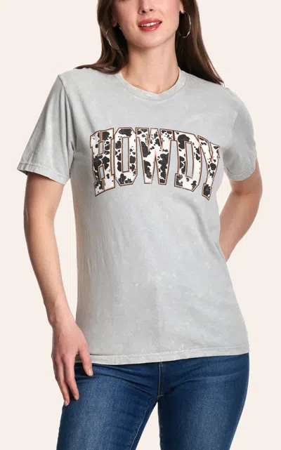 Lotus Fashion Women's Light Gray Howdy Graphic T-shirt