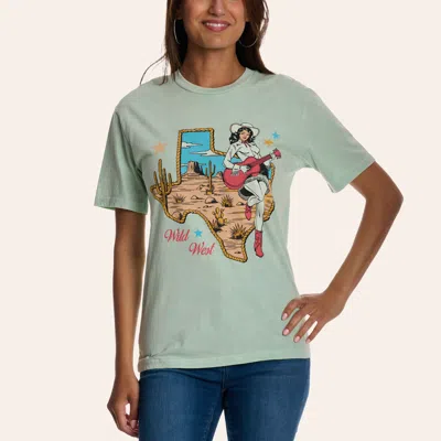 Lotus Women's Teal Wild West Graphic T-shirt In Blue
