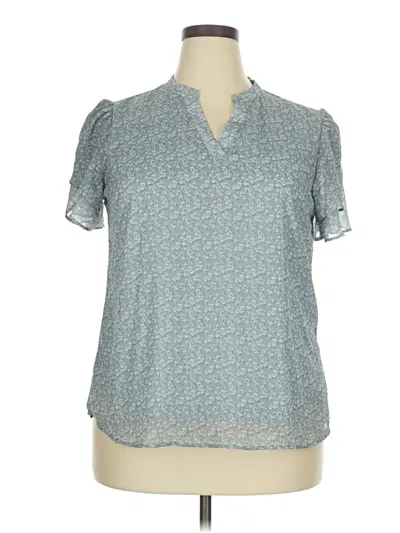 Pre-owned Lotusmile Short Sleeve Blouse In Blue