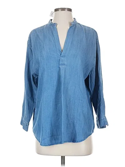 Pre-owned Lou & Grey 3/4 Sleeve Blouse In Blue