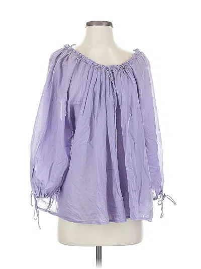 Pre-owned Lou & Grey 3/4 Sleeve Blouse In Purple