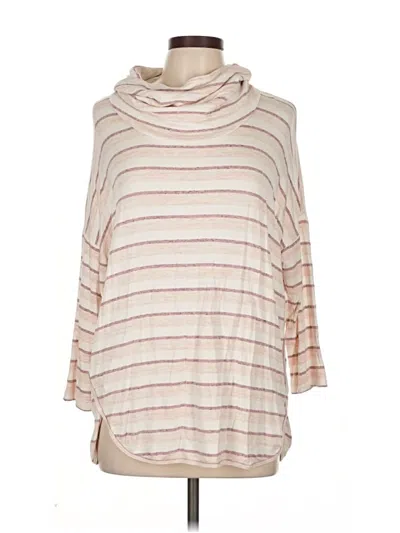 Pre-owned Lou & Grey 3/4 Sleeve Top Ivory Cowl Neck Tops In White